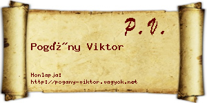 Pogány Viktor névjegykártya